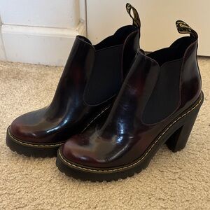 Dr. Martens Dark Cherry Heeled Boots